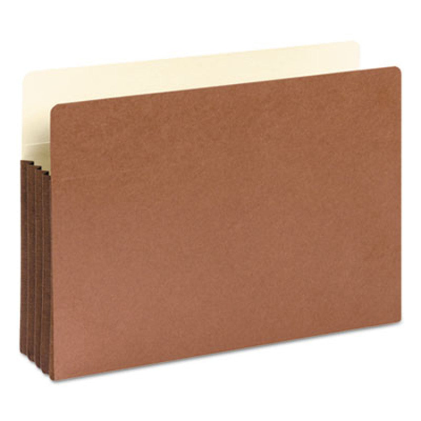 Redrope Drop-Front File Pockets with Fully Lined Gussets, 3.5" Expansion, Legal Size, Redrope, 10/Box