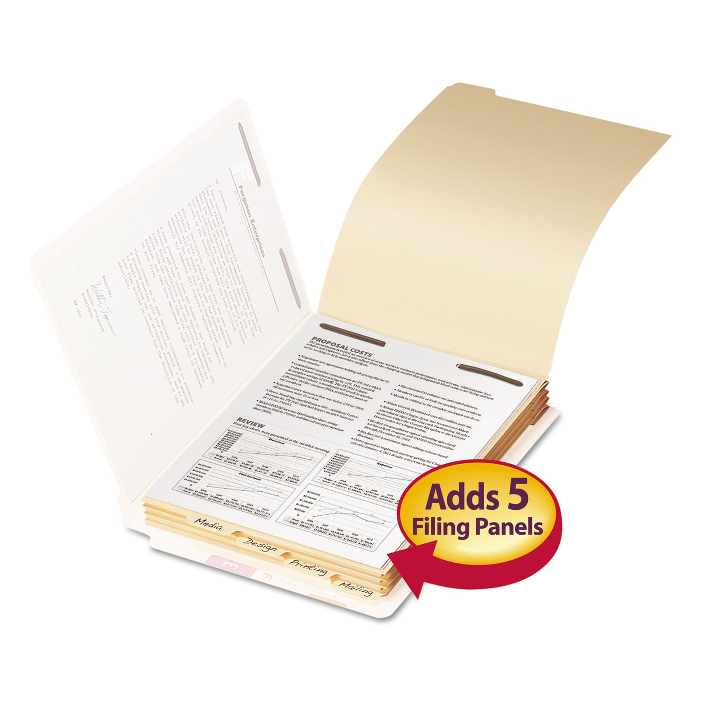 Smead Stackable Folder Dividers with Fasteners, 1/5-Cut Bottom Tab, 1 Fastener, Letter Size, Manila, 4 Dividers/Set, 50 Sets (35600)