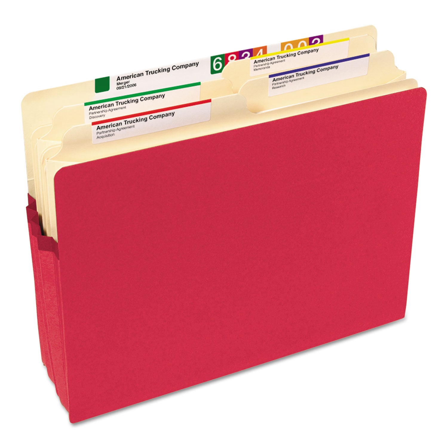 Smead Colored File Pockets, 3.5" Expansion, Letter Size, Red (73231)