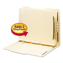 Smead Self-Adhesive Folder Dividers with Twin-Prong Fasteners for Top/End Tab Folders, 1 Fastener, Letter Size, Manila, 25/Pack (68025)