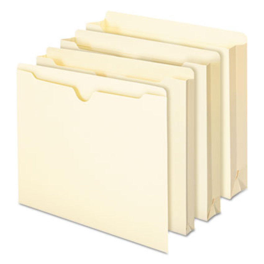 Manila File Jackets, 2-Ply Straight Tab, Letter Size, Manila, 100/Box