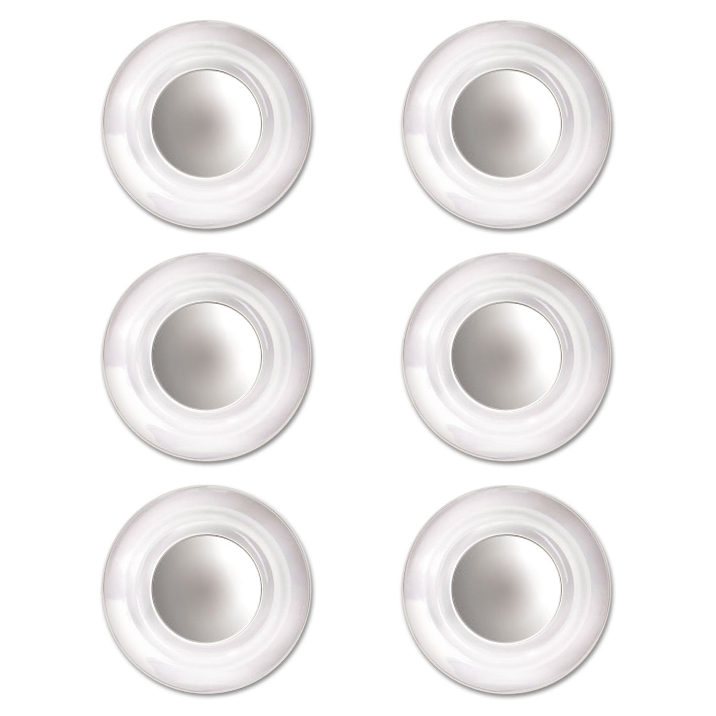 Quartet Glass Magnets, Large, Clear, 0.45" Diameter, 6/Pack (85391)