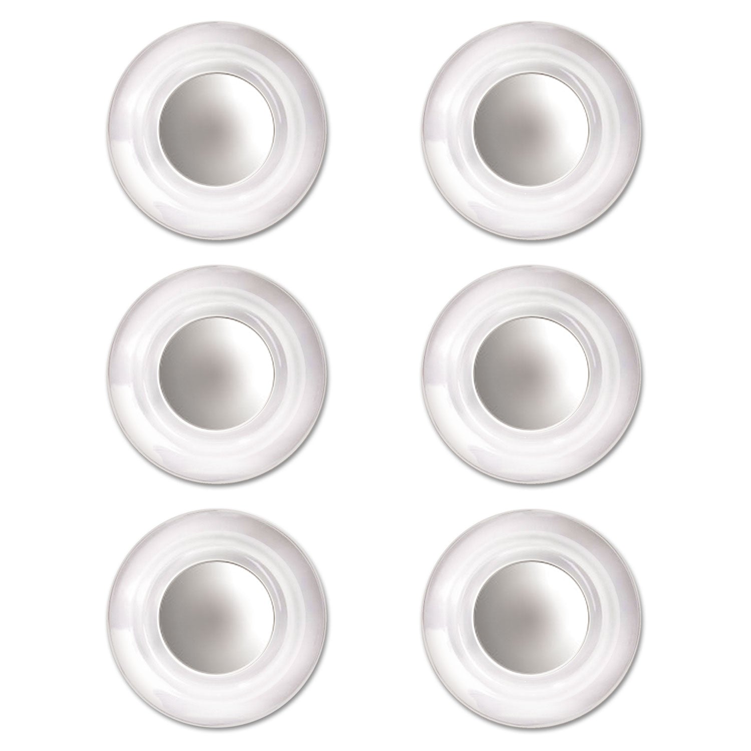 Quartet Glass Magnets, Large, Clear, 0.45" Diameter, 6/Pack (85391)