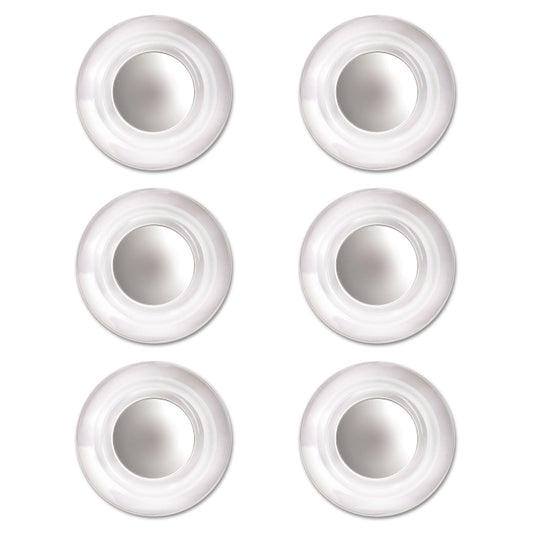 Quartet Glass Magnets, Large, Clear, 0.45" Diameter, 6/Pack (85391)