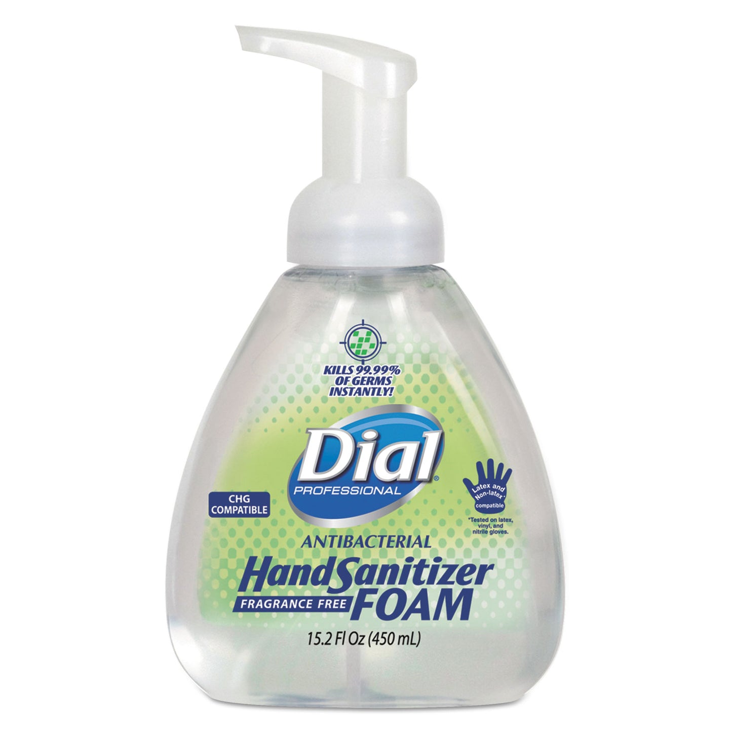 Dial Antibacterial Foam Hand Sanitizer, 15.2 oz Pump Bottle, Fragrance-Free (06040EA)