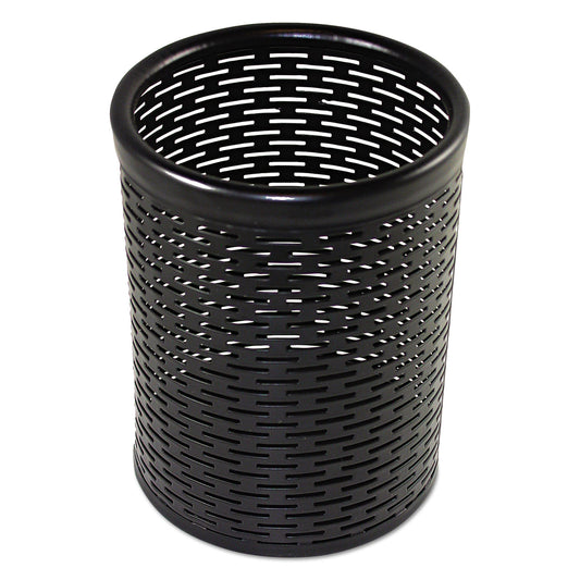 Artistic Urban Collection Punched Metal Pencil Cup, 3.5" Diameter x 4.5"h, Black (ART20005)