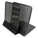 Artistic Urban Collection Punched Metal Bookends, Nonskid, 5.5 x 6.5 x 6.5, Perforated Steel, Black, 1 Pair (ART20008)