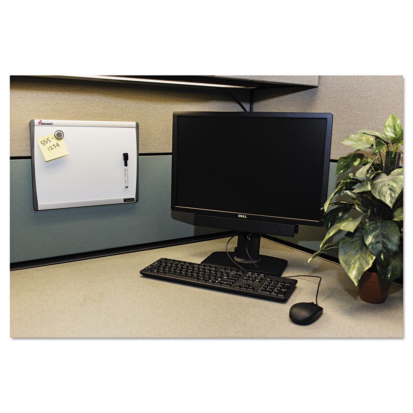 AbilityOne 7110016222132, SKILCRAFT Cubicle Magnetic Dry Erase Board, 14 x 11, White Surface, Silver Aluminum Frame