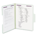 Smead SuperTab Pressboard Fastener Folders with Two SafeSHIELD Fasteners, 2" Expansion, Letter Size, Gray-Green, 25/Box (14981)