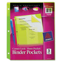 Avery Corner Lock Three-Pocket Binder Pocket, 9.25 x 11.25, Assorted Color, 3/Pack (75310)