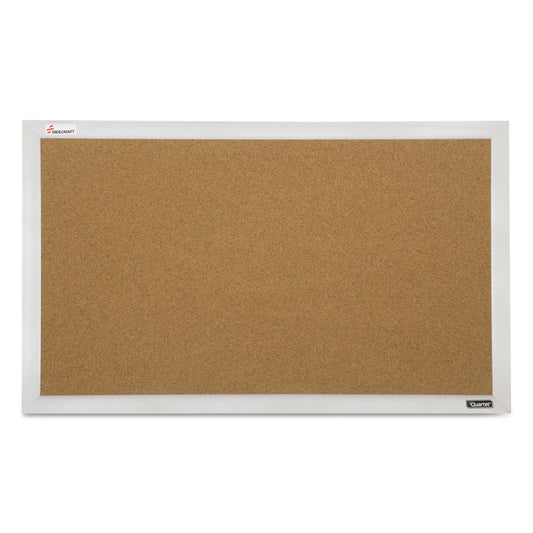 AbilityOne 7195015679517, SKILCRAFT Cubicle Cork Board, 21.5 x 32, Tan Surface, Silver Aluminum Frame