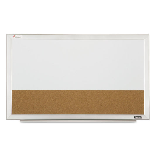 AbilityOne 7110015680402, SKILCRAFT Cubicle Combination Boards, 22 x 32, Tan/White Surface, White Aluminum Frame