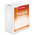 Cardinal Treated ClearVue Locking Slant-D Ring Binder, 3 Rings, 4" Capacity, 11 x 8.5, White (32140)