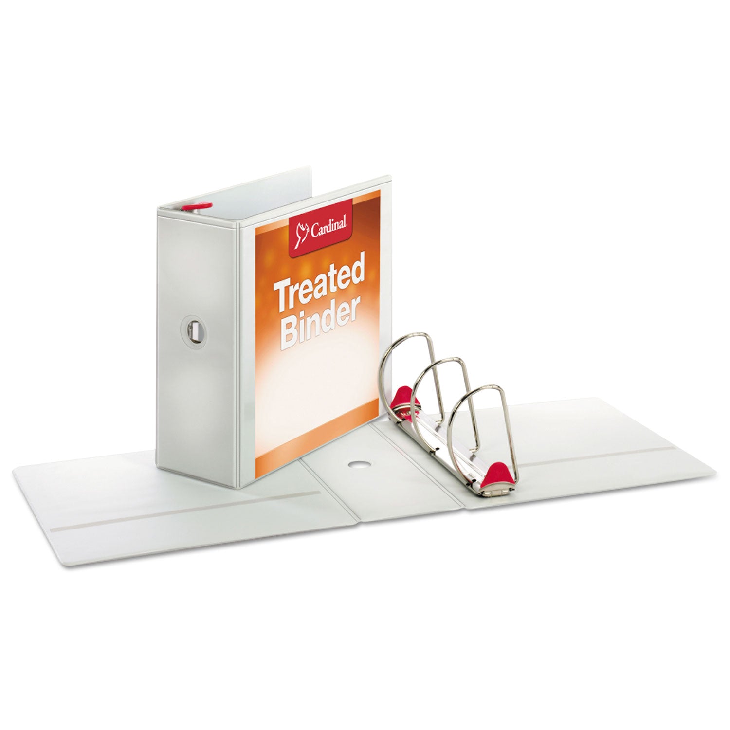 Cardinal Treated ClearVue Locking Slant-D Ring Binder, 3 Rings, 5" Capacity, 11 x 8.5, White (32150)