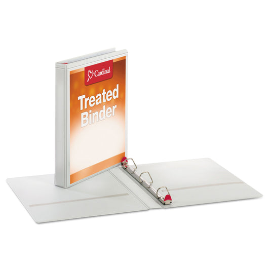 Cardinal Treated ClearVue Locking Slant-D Ring Binder, 3 Rings, 1" Capacity, 11 x 8.5, White (32100)