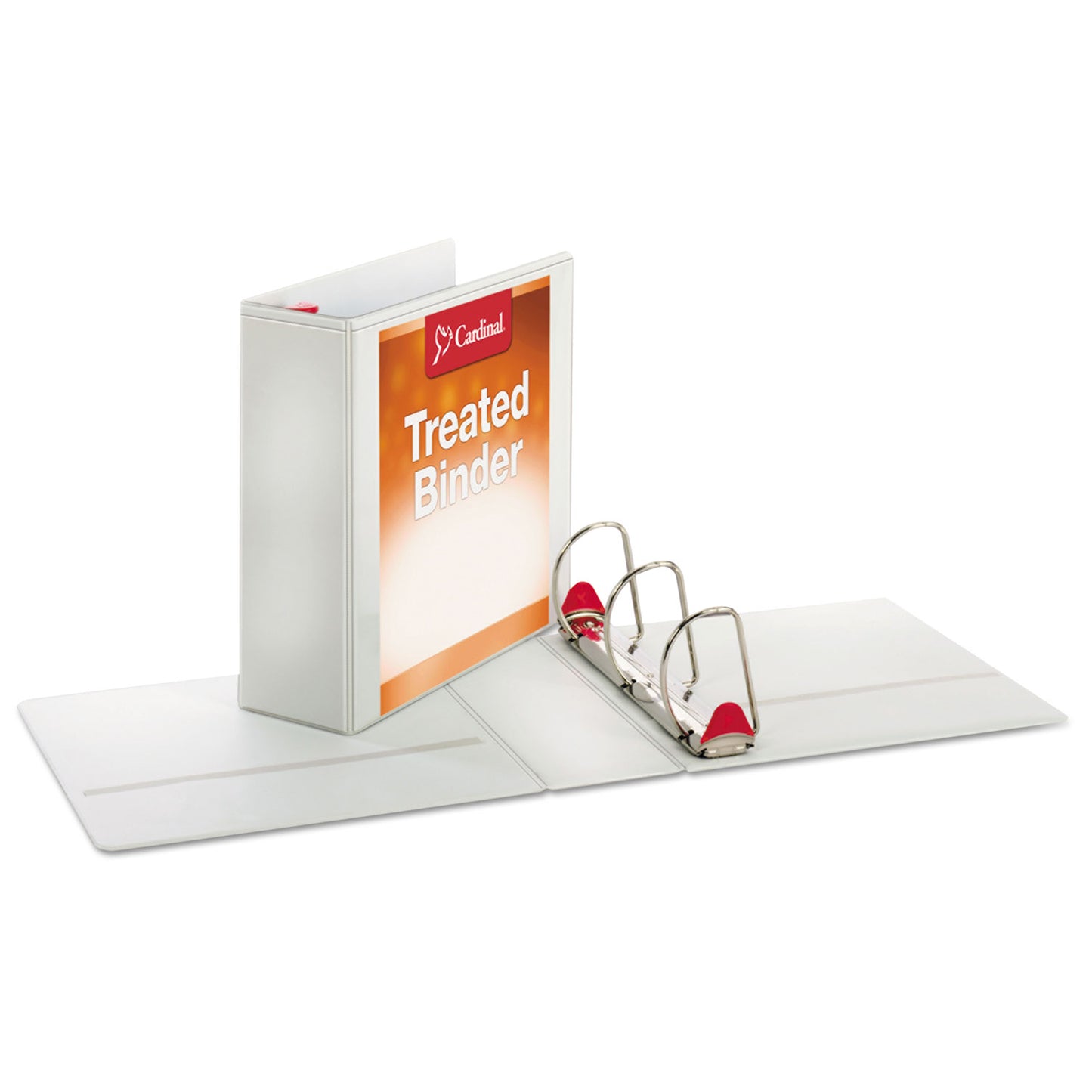 Cardinal Treated ClearVue Locking Slant-D Ring Binder, 3 Rings, 4" Capacity, 11 x 8.5, White (32140)