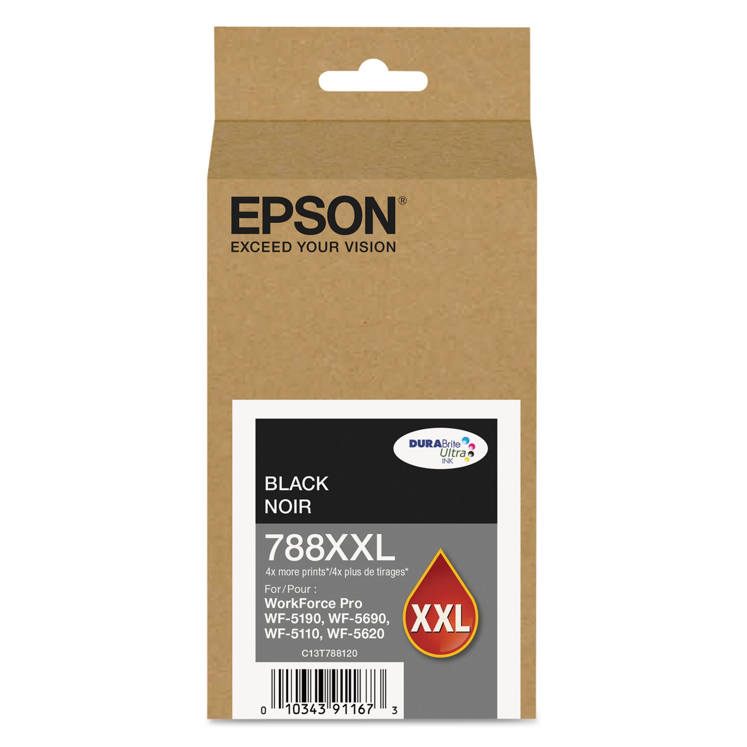 Epson T788XXL120 (788XXL) DURABrite Ultra XL PRO High-Yield Ink, Black
