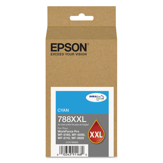 Epson T788XXL220 (788XXL) DURABrite Ultra XL PRO High-Yield Ink, Cyan