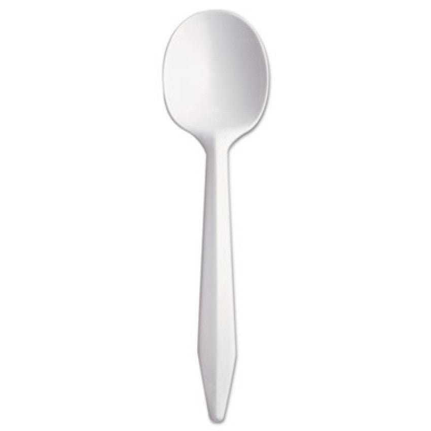 Style Setter Mediumweight Plastic, Spoons, White, 5.6", 1000/Carton