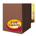 Smead Redrope Drop-Front End Tab File Pockets, Fully Lined 6.5" High Gussets, 5.25" Expansion, Legal Size, Redrope/Brown, 10/Box (74691)