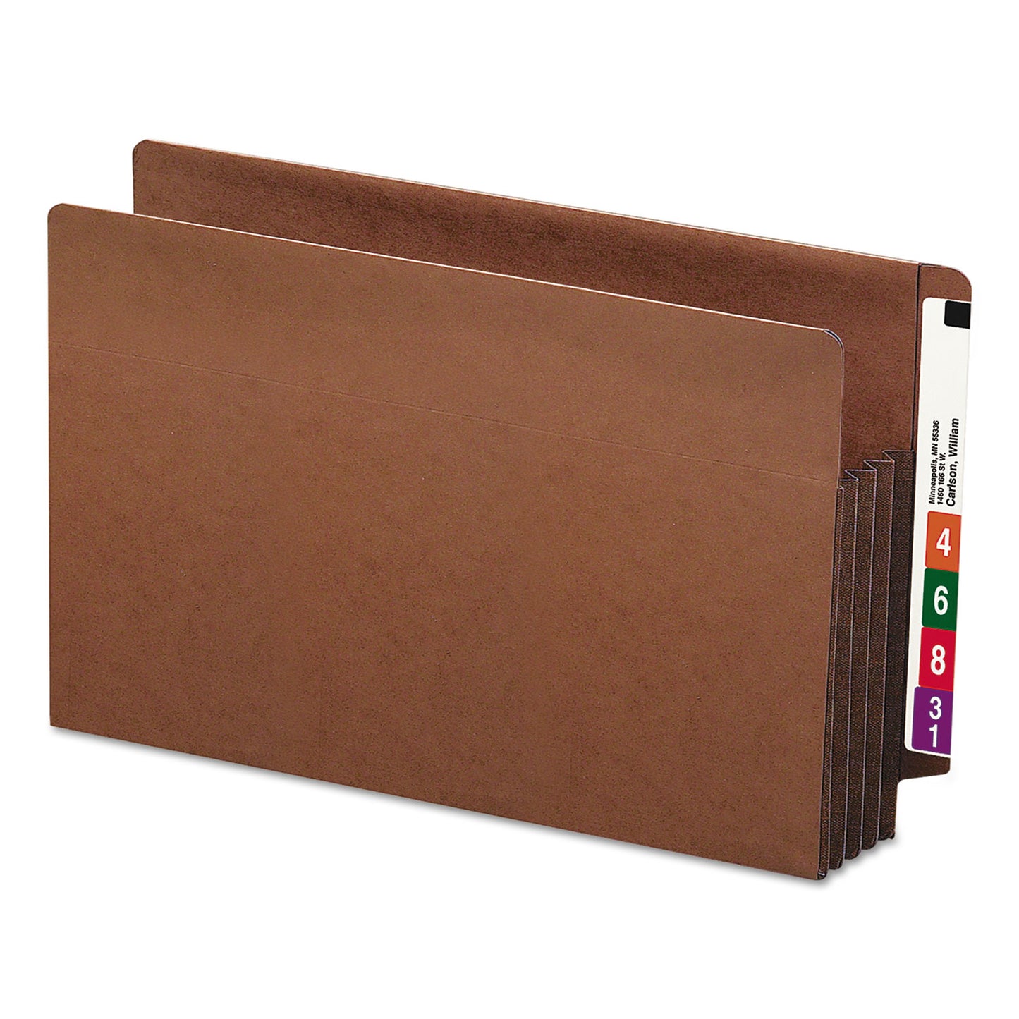 Smead Heavy-Duty Redrope End Tab TUFF Pockets, 3.5" Expansion, Legal Size, Redrope, 10/Box (74780)