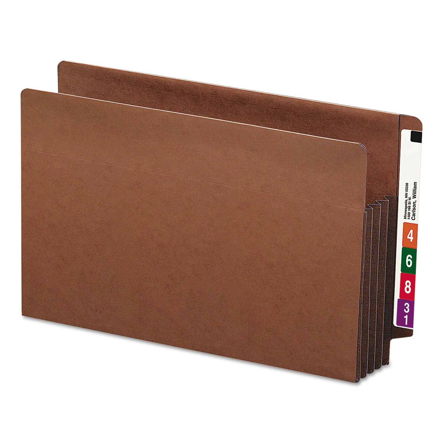 Smead Heavy-Duty Redrope End Tab TUFF Pockets, 3.5" Expansion, Legal Size, Redrope, 10/Box (74780)