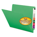 Smead Shelf-Master Reinforced End Tab Colored Folders, Straight Tabs, Letter Size, 0.75" Expansion, Green, 100/Box (25110)