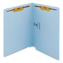Smead Heavyweight Colored End Tab Fastener Folders, 0.75" Expansion, 2 Fasteners, Letter Size, Blue Exterior, 50/Box (25040)