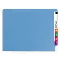 Smead Shelf-Master Reinforced End Tab Colored Folders, Straight Tabs, Letter Size, 0.75" Expansion, Blue, 100/Box (25010)