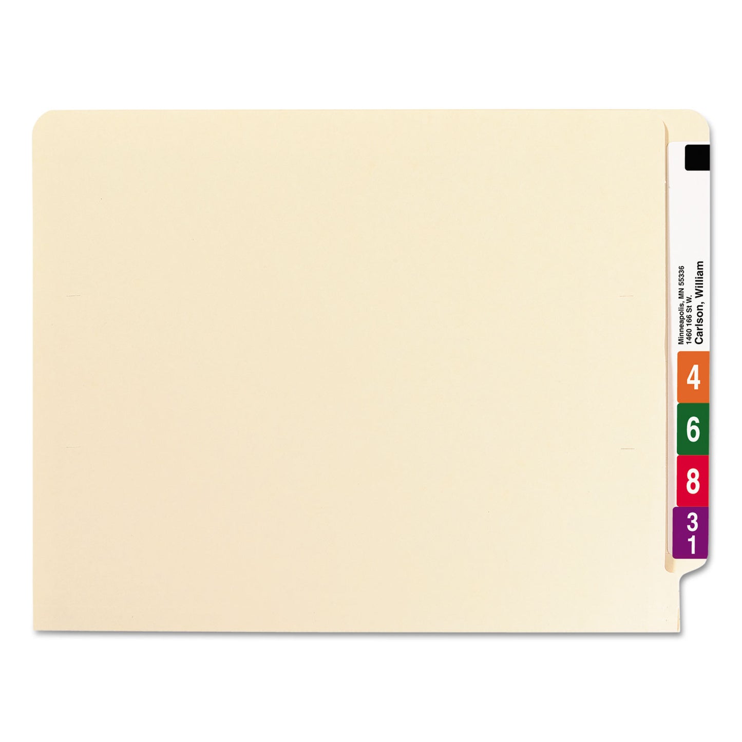 Smead Heavyweight Manila End Tab Folders, 9.5" High Front, Straight 1-Ply Tabs, Letter Size, 0.75" Expansion, Manila, 100/Box (24100)