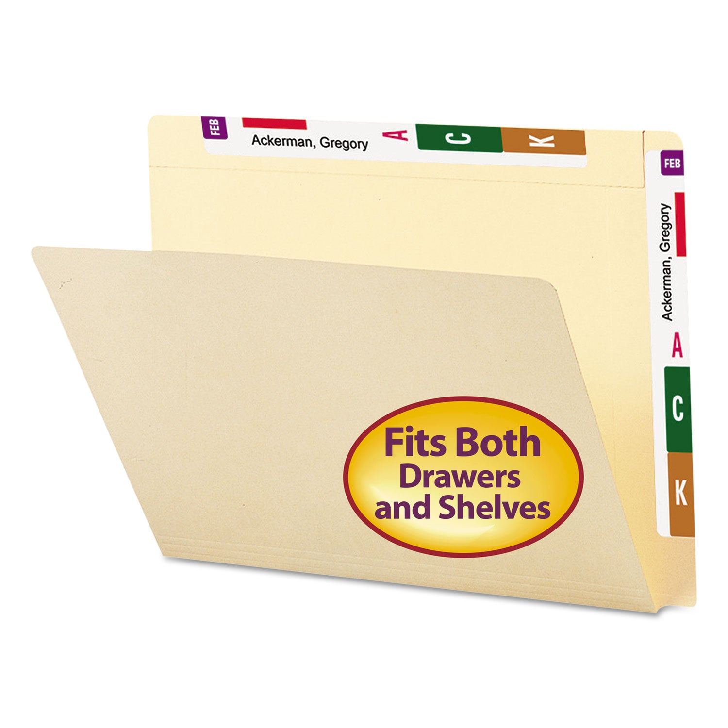 Smead Heavyweight Manila End Tab Conversion File Folders, Straight Tabs, Letter Size, 0.75" Expansion, Manila, 100/Box (24190)