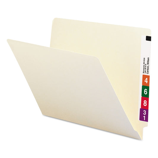 Smead Heavyweight Manila End Tab Folders, 9.5" High Front, Straight 1-Ply Tabs, Letter Size, 0.75" Expansion, Manila, 100/Box (24100)
