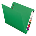 Smead Heavyweight Colored End Tab Fastener Folders, 0.75" Expansion, 2 Fasteners, Letter Size, Green Exterior, 50/Box (25140)