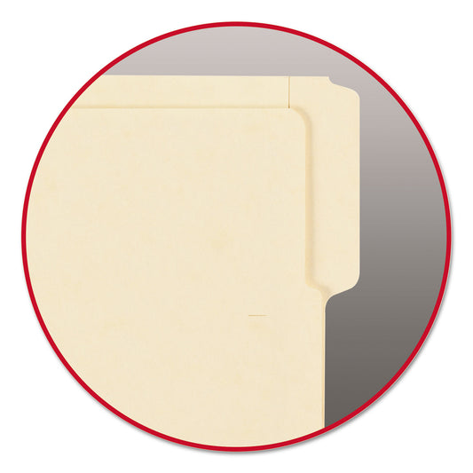Smead Heavyweight Manila End Tab Folders, 9" High Front, 1/3-Cut Tabs: Assorted, Letter, 0.75" Expansion, Manila, 100/Box (24134)