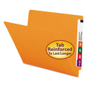 Smead Shelf-Master Reinforced End Tab Colored Folders, Straight Tabs, Letter Size, 0.75" Expansion, Orange, 100/Box (25510)