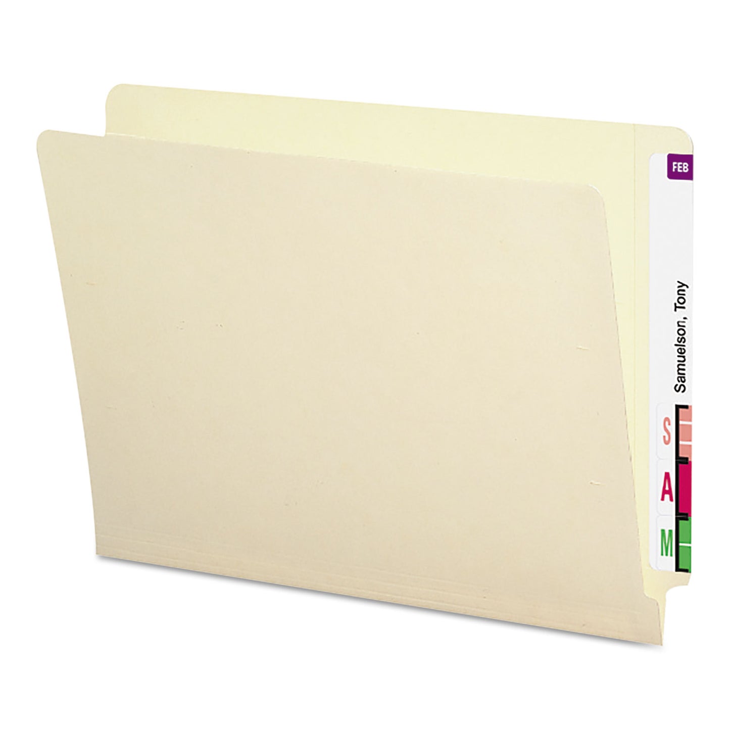 Smead Shelf-Master Heavyweight Manila End Tab Folders, Straight Tabs, Letter Size, 0.75" Expansion, Manila, 50/Box (24210)