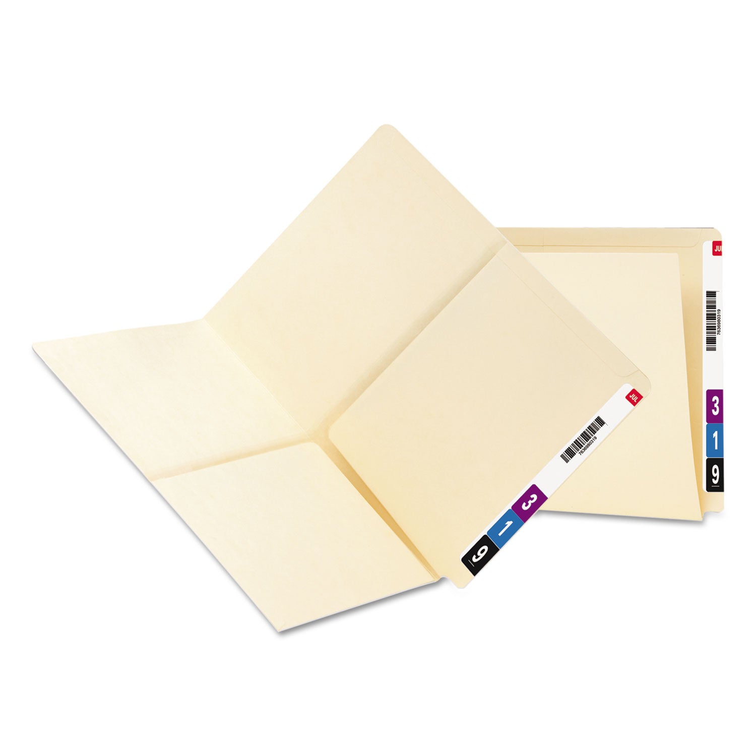 Smead Heavyweight Manila End Tab Pocket Folders, Interior Front/Back Panel Pockets, Straight Tabs, Letter Size, 11pt Manila, 25/Box (24117)