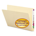 Smead Extended End Tab Manila Folders, Straight Tabs, Letter Size, 0.75" Expansion, Manila, 100/Box (24250)