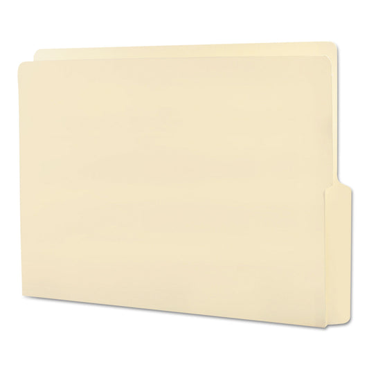 Smead Heavyweight Manila End Tab Folders, 9" High Front, 1/2-Cut Tabs: Bottom, Letter Size, 0.75" Expansion, Manila, 100/Box (24128)