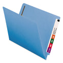 Smead Heavyweight Colored End Tab Fastener Folders, 0.75" Expansion, 2 Fasteners, Letter Size, Blue Exterior, 50/Box (25040)