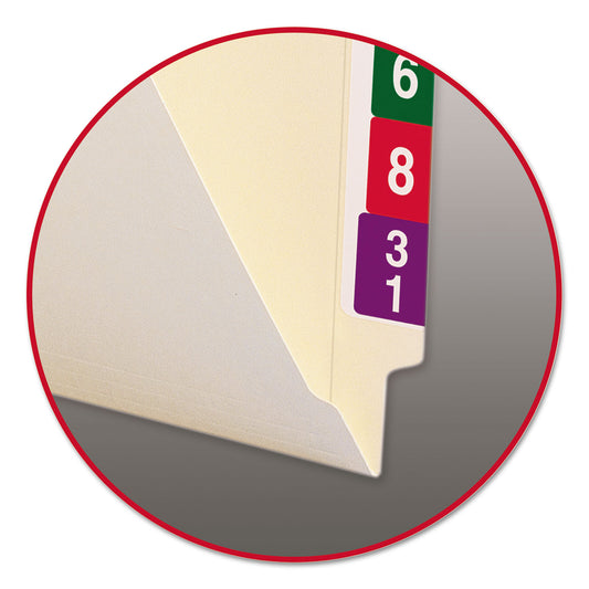Smead Heavyweight Manila End Tab Folders, 9" High Front, Straight Tabs, Letter Size, 0.75" Expansion, Manila, 100/Box (24109)