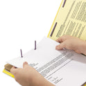 Smead End Tab Pressboard Classification Folders, Six SafeSHIELD Fasteners, 2" Expansion, 2 Dividers, Letter Size, Yellow, 10/Box (26789)