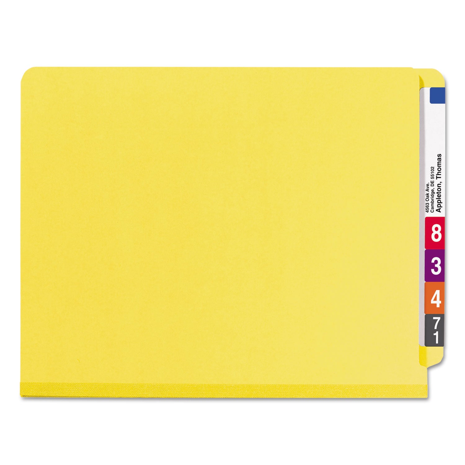 Smead End Tab Pressboard Classification Folders, Six SafeSHIELD Fasteners, 2" Expansion, 2 Dividers, Letter Size, Yellow, 10/Box (26789)