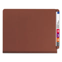Smead End Tab Pressboard Classification Folders, Six SafeSHIELD Fasteners, 2" Expansion, 2 Dividers, Letter Size, Red, 10/Box (26860)
