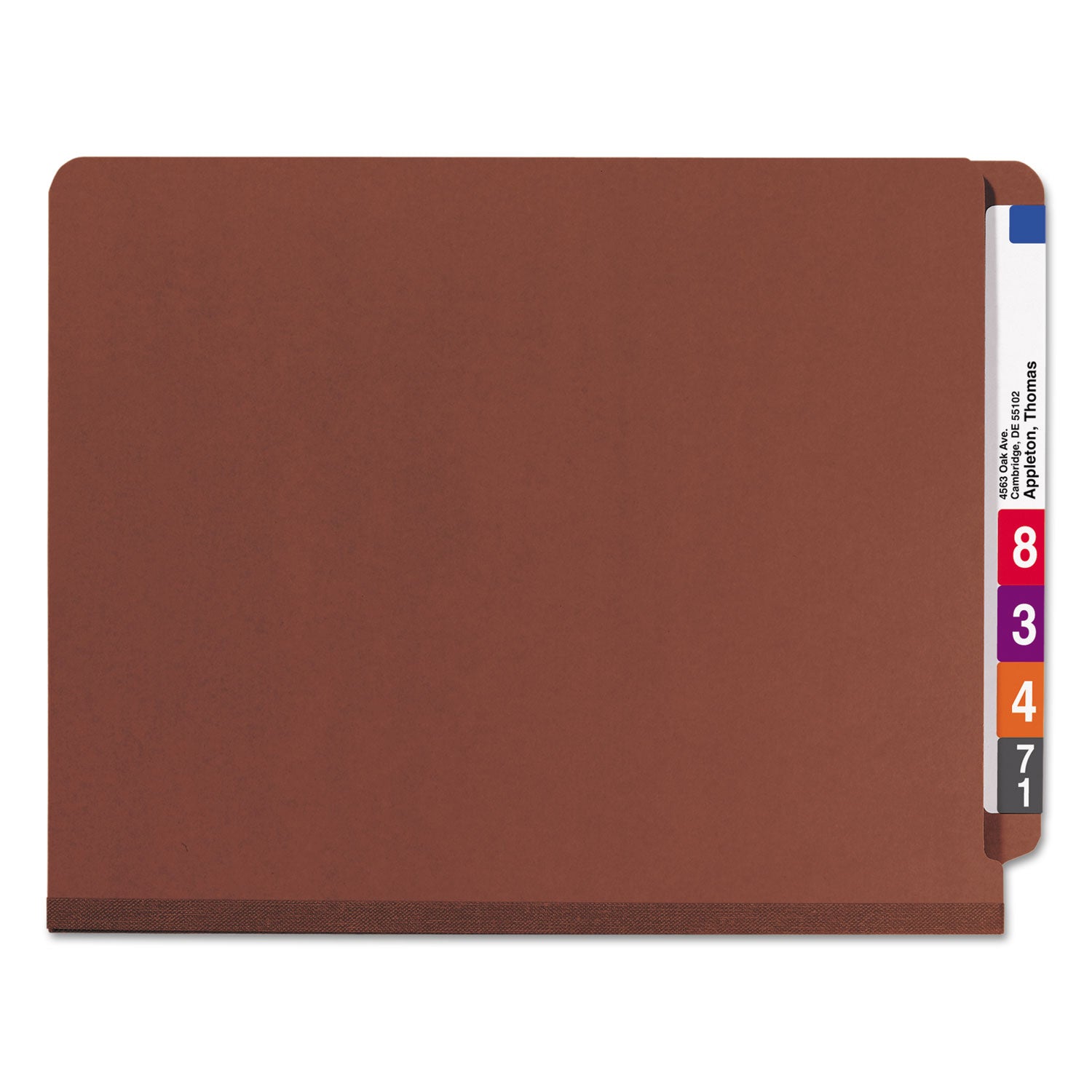 Smead End Tab Pressboard Classification Folders, Six SafeSHIELD Fasteners, 2" Expansion, 2 Dividers, Letter Size, Red, 10/Box (26860)