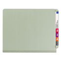 Smead End Tab Pressboard Classification Folders, Four SafeSHIELD Fasteners, 2" Expansion, 1 Divider, Letter Size, Gray-Green, 10/BX (26800)