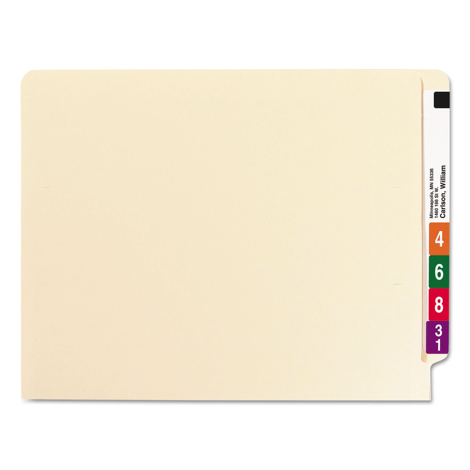 Smead Manila End Tab Classification Folders, 2" Expansion, 2 Dividers, 6 Fasteners, Letter Size, Manila Exterior, 10/Box (26835)