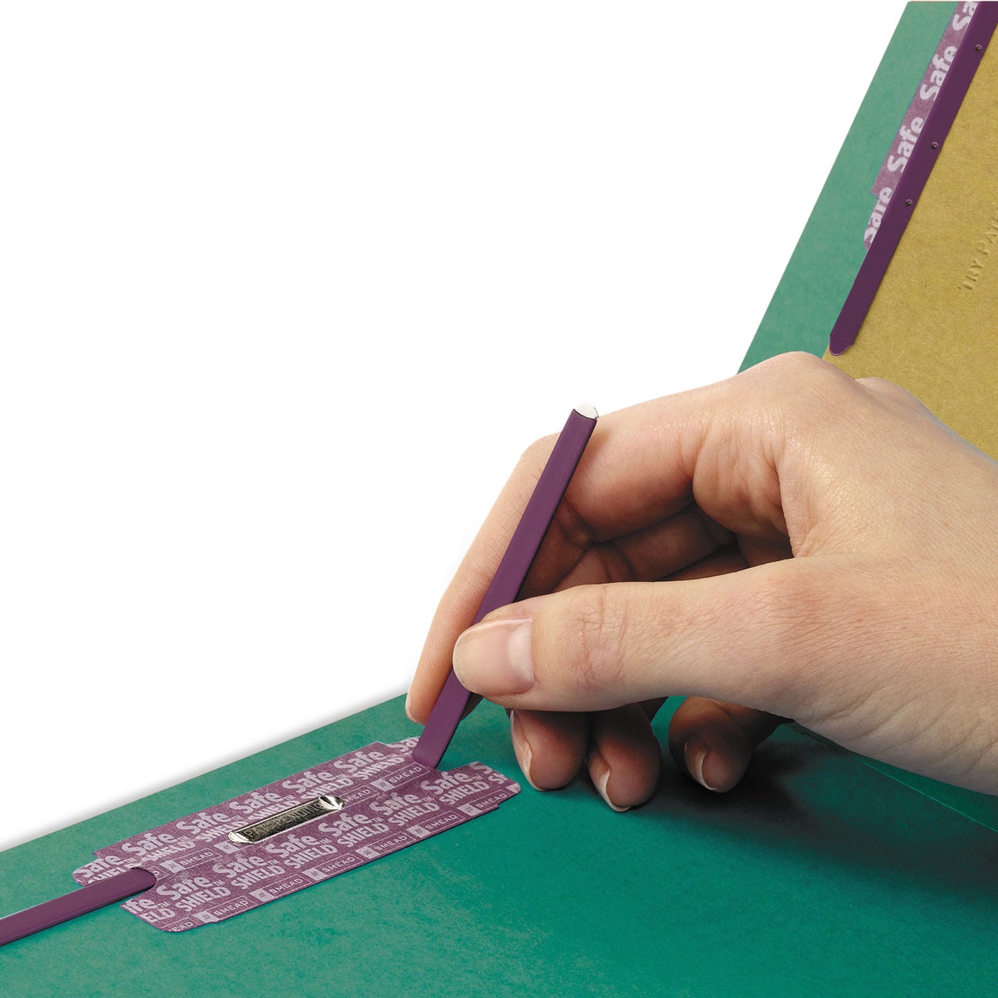 Smead End Tab Pressboard Classification Folders, Six SafeSHIELD Fasteners, 2" Expansion, 2 Dividers, Letter Size, Green, 10/Box (26785)