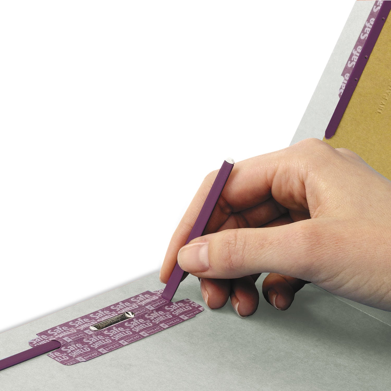 Smead End Tab Pressboard Classification Folders, Six SafeSHIELD Fasteners, 2" Expansion, 2 Dividers, Letter Size, Gray-Green, 10/BX (26810)