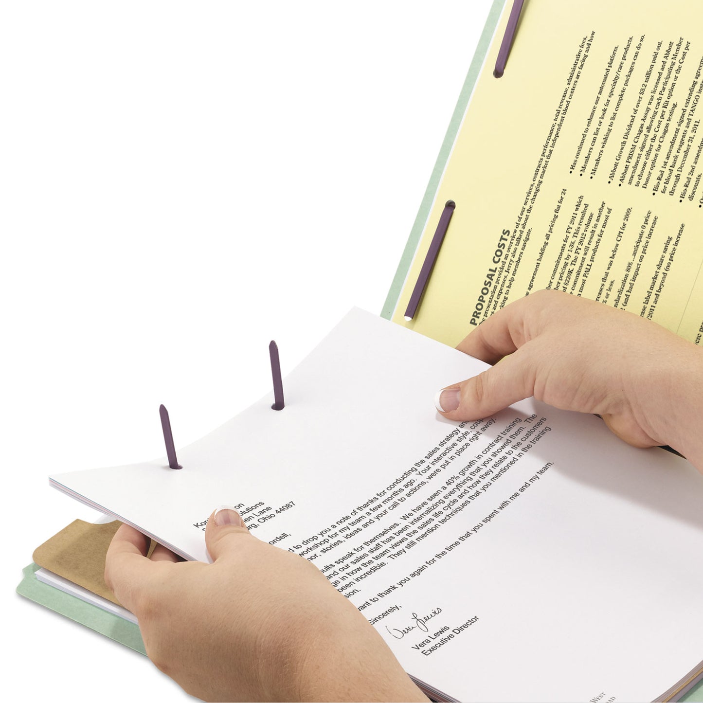 Smead End Tab Pressboard Classification Folders, Four SafeSHIELD Fasteners, 2" Expansion, 1 Divider, Legal Size, Gray-Green, 10/Box (29800)